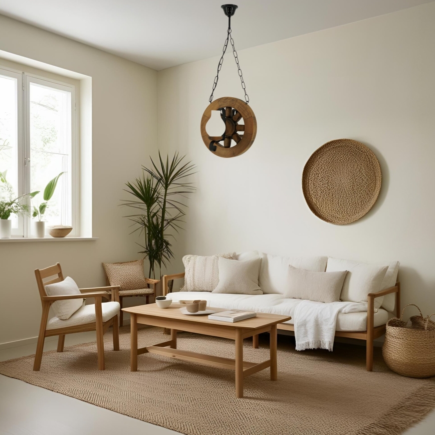 Κρεμαστό φωτιστικό οροφής ROATA 2xE14/40W/230V οξιά