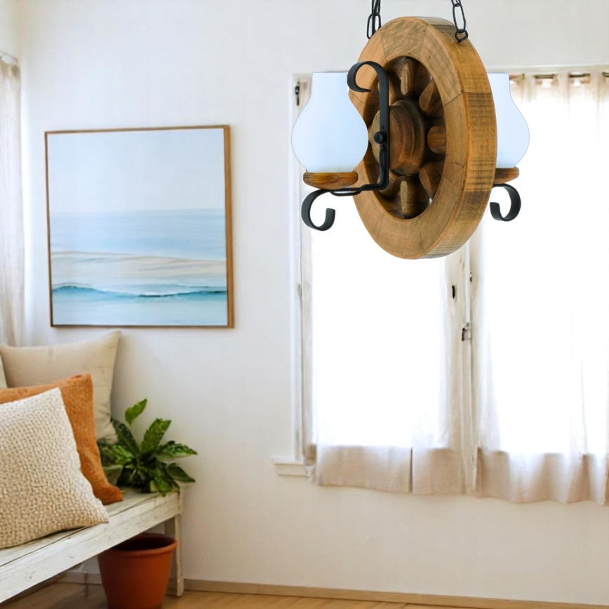 Κρεμαστό φωτιστικό οροφής ROATA 2xE14/40W/230V οξιά
