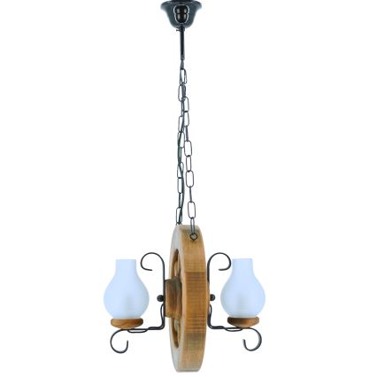 Κρεμαστό φωτιστικό οροφής ROATA 2xE14/40W/230V οξιά
