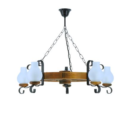 Κρεμαστό φωτιστικό οροφής ROATA 5xE14/40W/230V διάμετρος 70 cm οξιά