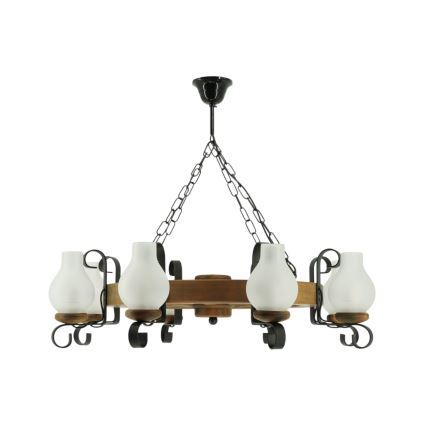 Κρεμαστό φωτιστικό οροφής ROATA 8xE14/40W/230V διάμετρος 70 cm οξιά