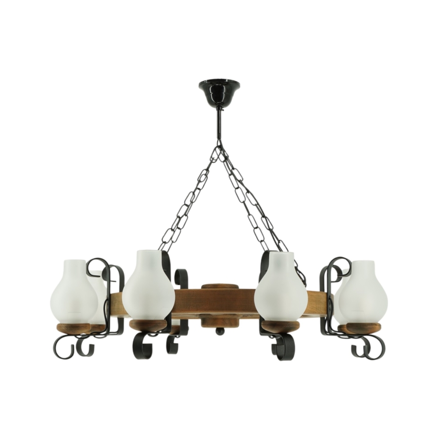 Κρεμαστό φωτιστικό οροφής ROATA 8xE14/40W/230V διάμετρος 70 cm οξιά