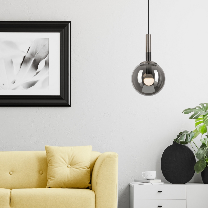 Κρεμαστό φωτιστικό οροφής ROLLO 1xE14/5W/230V ματ χρώμιο/φιμέ