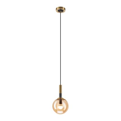 Κρεμαστό φωτιστικό οροφής ROLLO 1xE14/5W/230V χρυσό/φιμέ μπεζ