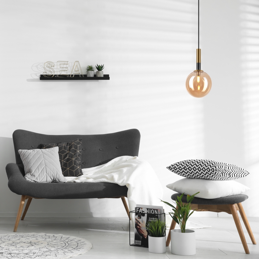 Κρεμαστό φωτιστικό οροφής ROLLO 1xG9/5W/230V χρυσό/φιμέ μπεζ
