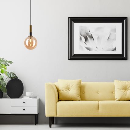 Κρεμαστό φωτιστικό οροφής ROLLO 1xG9/5W/230V χρυσό/φιμέ μπεζ