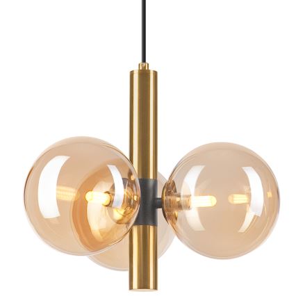 Κρεμαστό φωτιστικό οροφής ROLLO 3xG9/5W/230V χρυσό/φιμέ μπεζ