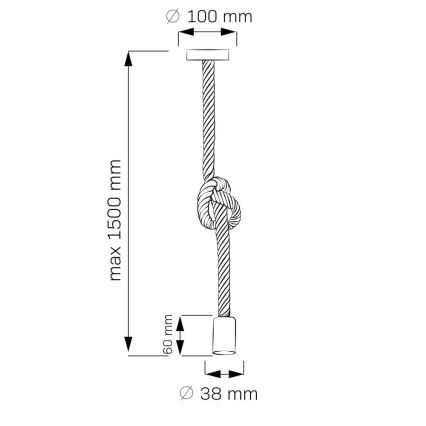 Κρεμαστό φωτιστικό οροφής ROPE 1xE27/12W/230V