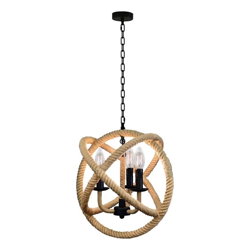 Κρεμαστό φωτιστικό οροφής ROPE GLOBO 3xE14/10W/230V