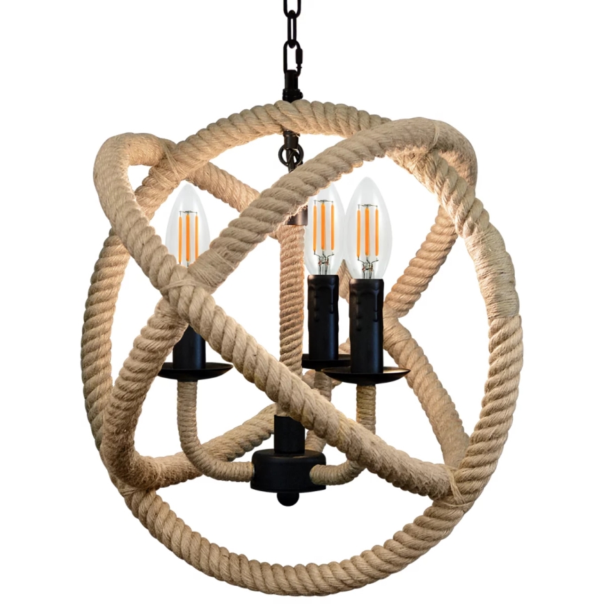 Κρεμαστό φωτιστικό οροφής ROPE GLOBO 3xE14/10W/230V