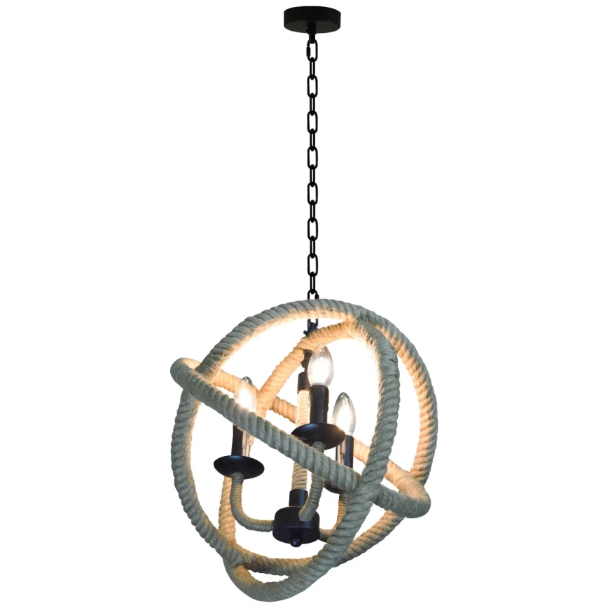 Κρεμαστό φωτιστικό οροφής ROPE GLOBO 3xE14/10W/230V