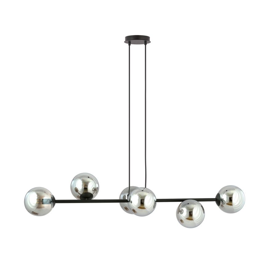 Κρεμαστό φωτιστικό οροφής ROSSI 6xE14/10W/230V μαύρο/γκρι