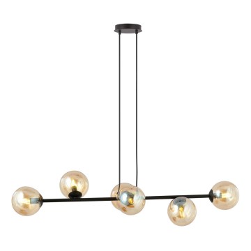 Κρεμαστό φωτιστικό οροφής ROSSI 6xE14/10W/230V μαύρο/μπεζ