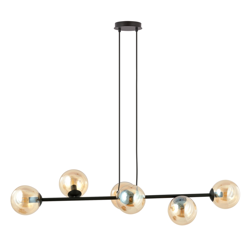Κρεμαστό φωτιστικό οροφής ROSSI 6xE14/10W/230V μαύρο/μπεζ