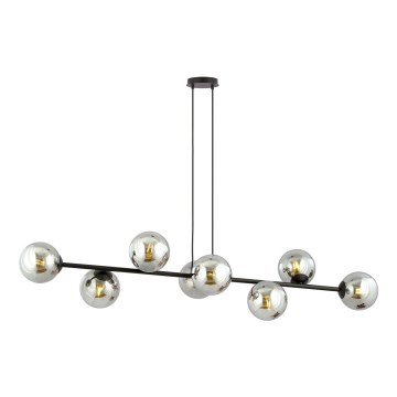 Κρεμαστό φωτιστικό οροφής ROSSI 8xE14/10W/230V μαύρο/γκρι