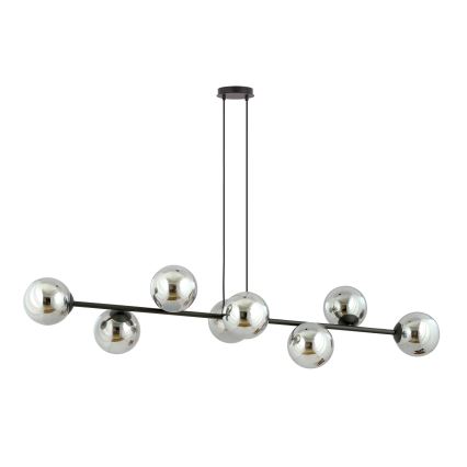 Κρεμαστό φωτιστικό οροφής ROSSI 8xE14/10W/230V μαύρο/γκρι