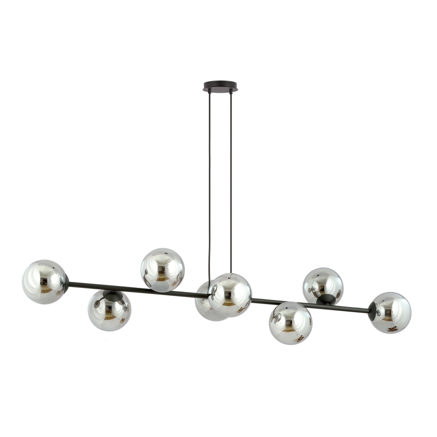 Κρεμαστό φωτιστικό οροφής ROSSI 8xE14/10W/230V μαύρο/γκρι