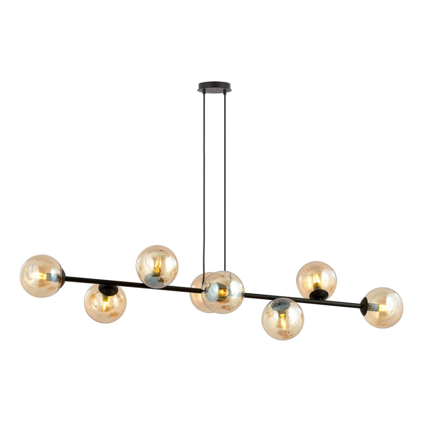Κρεμαστό φωτιστικό οροφής ROSSI 8xE14/10W/230V μαύρο/μπεζ
