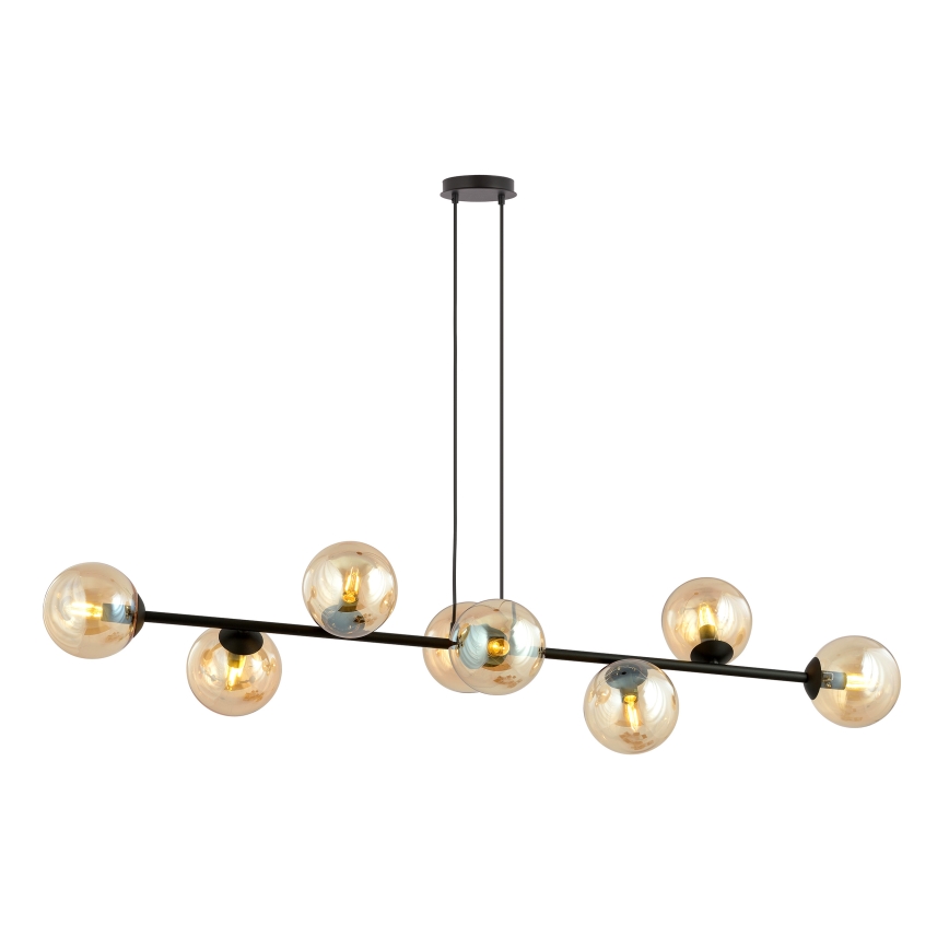 Κρεμαστό φωτιστικό οροφής ROSSI 8xE14/10W/230V μαύρο/μπεζ
