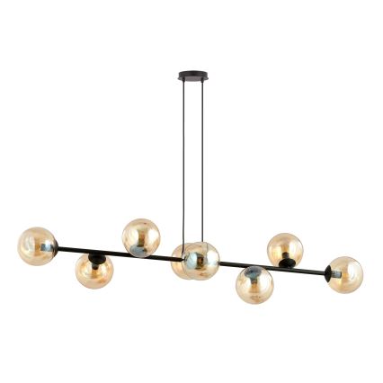 Κρεμαστό φωτιστικό οροφής ROSSI 8xE14/10W/230V μαύρο/μπεζ