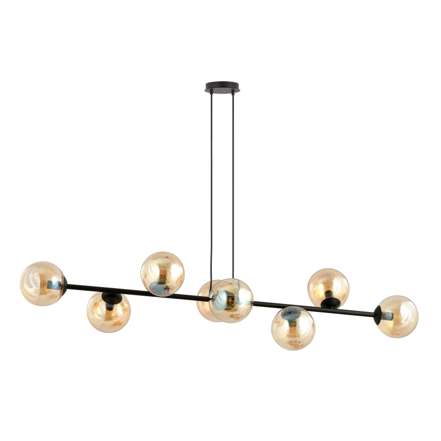 Κρεμαστό φωτιστικό οροφής ROSSI 8xE14/10W/230V μαύρο/μπεζ