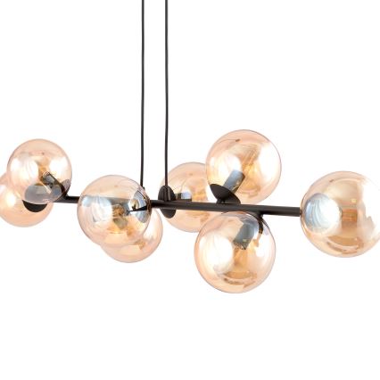 Κρεμαστό φωτιστικό οροφής ROSSI 8xE14/10W/230V μαύρο/μπεζ