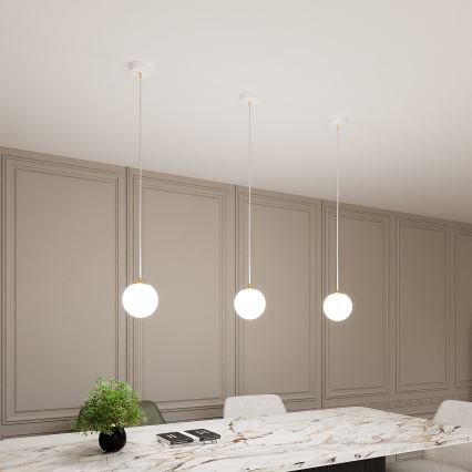 Κρεμαστό φωτιστικό οροφής ROYAL 1xE14/10W/230V διάμετρος 14 cm λευκό