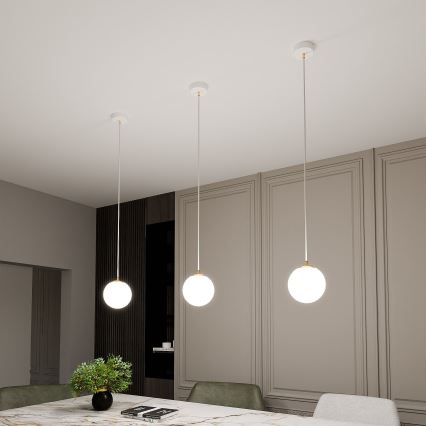 Κρεμαστό φωτιστικό οροφής ROYAL 1xE14/10W/230V διάμετρος 14 cm λευκό