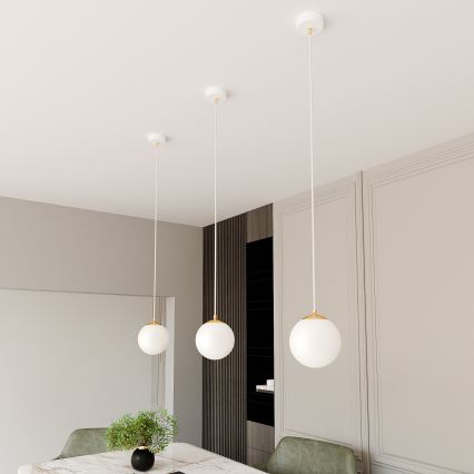Κρεμαστό φωτιστικό οροφής ROYAL 1xE14/10W/230V διάμετρος 14 cm λευκό