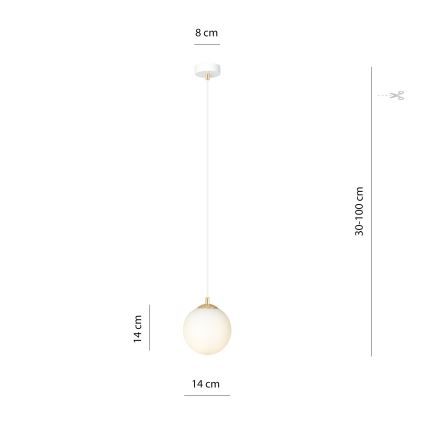 Κρεμαστό φωτιστικό οροφής ROYAL 1xE14/10W/230V διάμετρος 14 cm λευκό