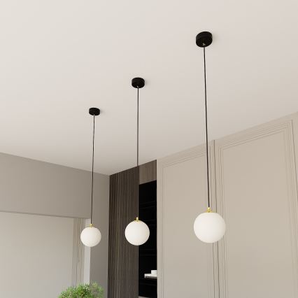 Κρεμαστό φωτιστικό οροφής ROYAL 1xE14/10W/230V διάμετρος 14 cm μαύρο