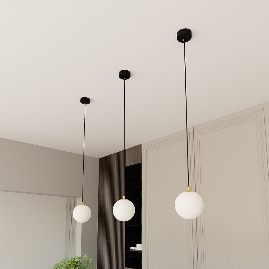 Κρεμαστό φωτιστικό οροφής ROYAL 1xE14/10W/230V διάμετρος 14 cm μαύρο