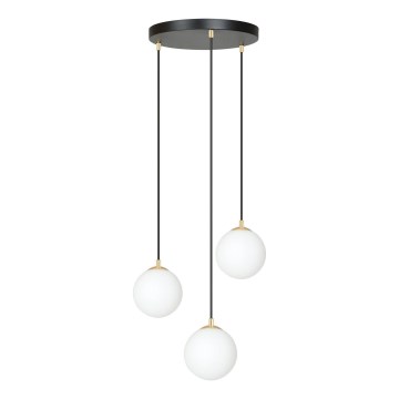 Κρεμαστό φωτιστικό οροφής ROYAL 3xE14/10W/230V διάμετρος 30 cm μαύρο