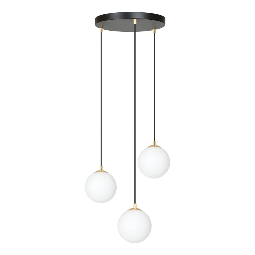 Κρεμαστό φωτιστικό οροφής ROYAL 3xE14/10W/230V διάμετρος 30 cm μαύρο