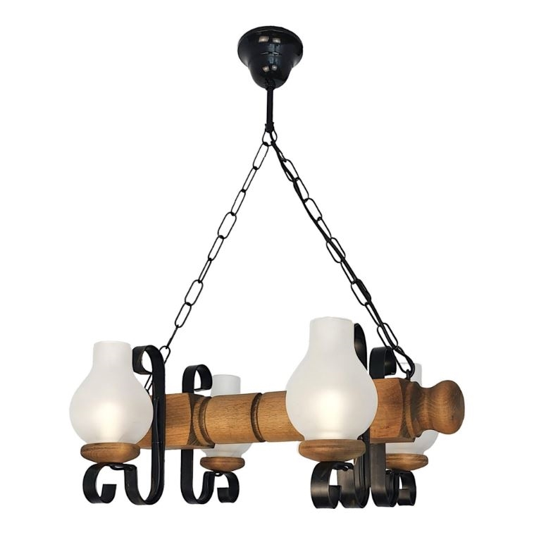 Κρεμαστό φωτιστικό οροφής RUSTIC 4xE14/40W/230V οξιά - FSC πιστοποιημένο