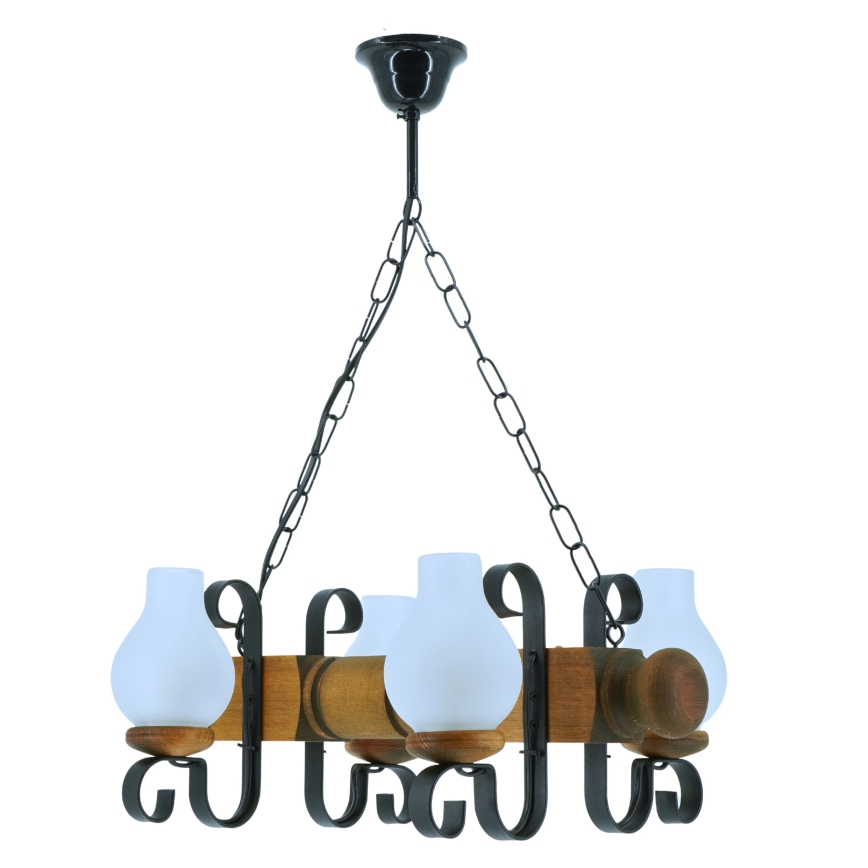 Κρεμαστό φωτιστικό οροφής RUSTIC 4xE14/40W/230V οξιά - FSC πιστοποιημένο