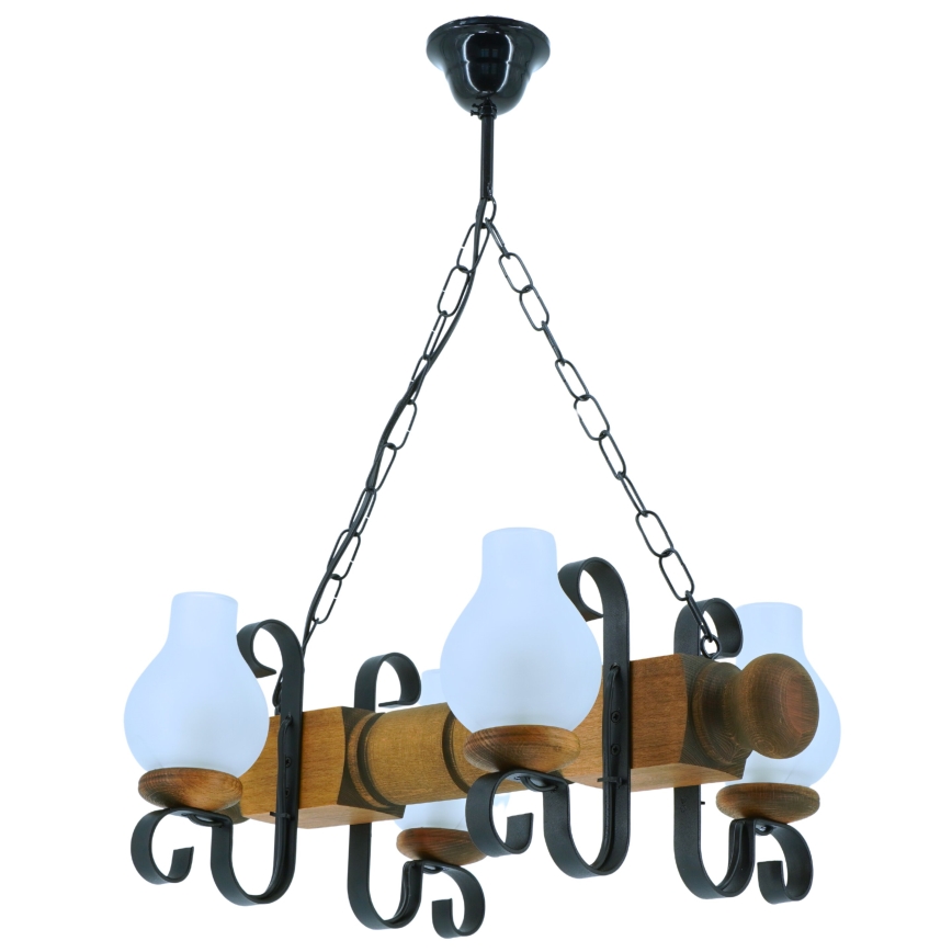 Κρεμαστό φωτιστικό οροφής RUSTIC 4xE14/40W/230V οξιά - FSC πιστοποιημένο