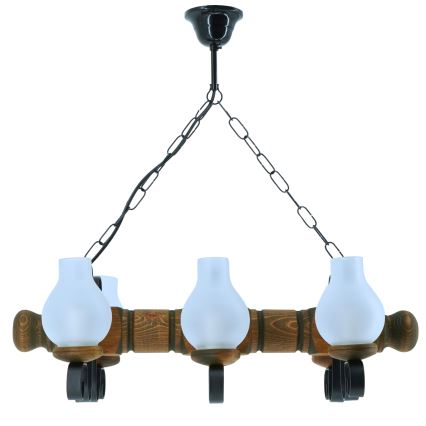 Κρεμαστό φωτιστικό οροφής RUSTIC 6xE14/40W/230V οξιά