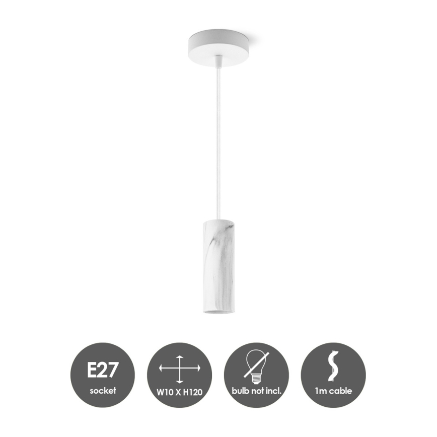 Κρεμαστό φωτιστικό οροφής SAGA 1xE27/40W/230V μάρμαρο