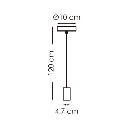 Κρεμαστό φωτιστικό οροφής SAGA 1xE27/40W/230V μαύρο/μπρονζέ