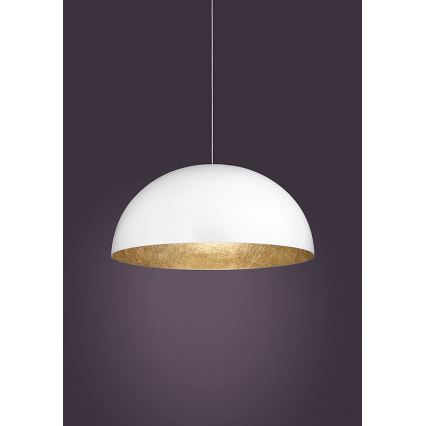 Κρεμαστό φωτιστικό οροφής SFERA 1xE27/60W/230V διάμετρος 35 cm λευκό/χρυσαφί