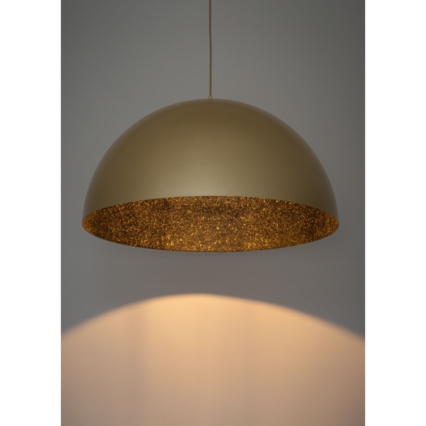 Κρεμαστό φωτιστικό οροφής SFERA 1xE27/60W/230V διάμετρος 35 cm χρυσό/μαύρο