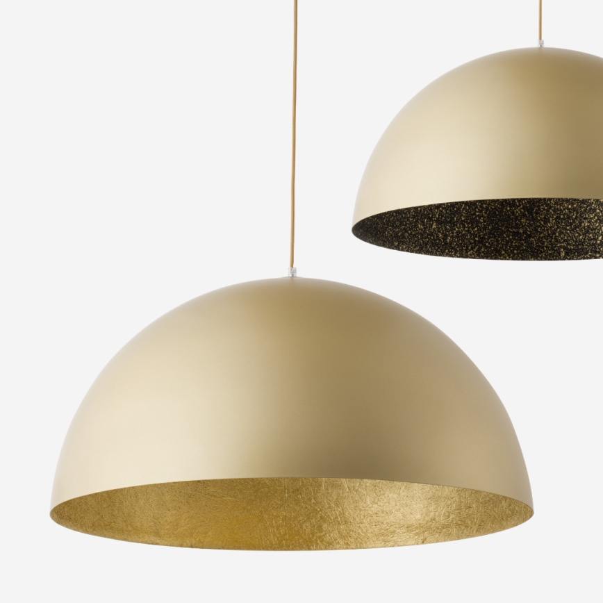 Κρεμαστό φωτιστικό οροφής SFERA 1xE27/60W/230V διάμετρος 35 cm χρυσό/μαύρο