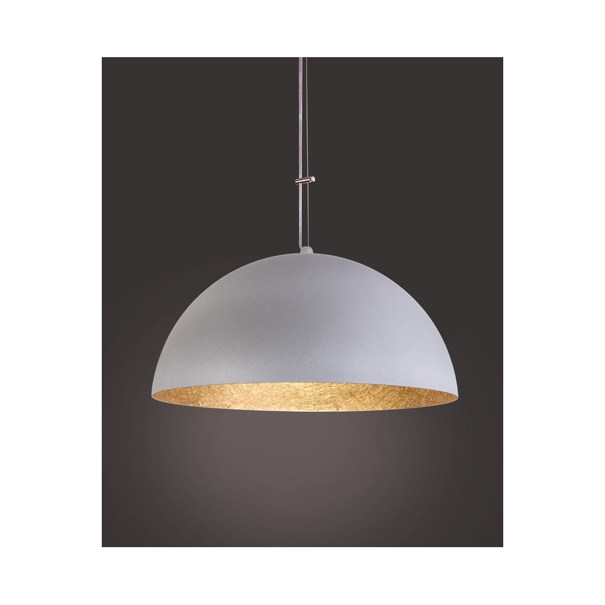 Κρεμαστό φωτιστικό οροφής  SFERA 1xE27/60W/230V διάμετρος 50 cm γκρι/χρυσό