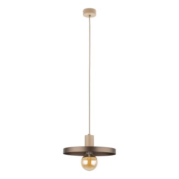 Κρεμαστό φωτιστικό οροφής SILA 1xE27/15W/230V διάμετρος 30 cm καφέ/μπεζ