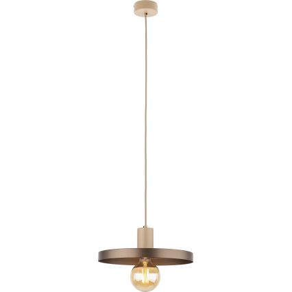 Κρεμαστό φωτιστικό οροφής SILA 1xE27/15W/230V διάμετρος 30 cm καφέ/μπεζ