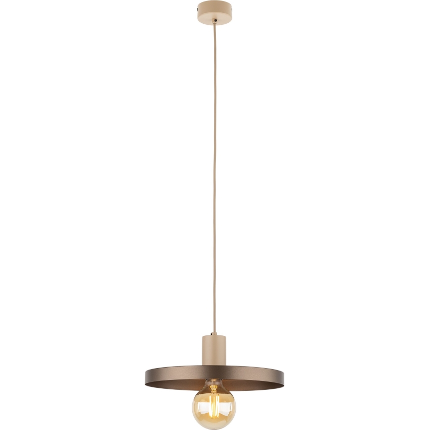 Κρεμαστό φωτιστικό οροφής SILA 1xE27/15W/230V διάμετρος 30 cm καφέ/μπεζ