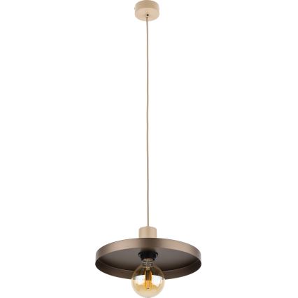 Κρεμαστό φωτιστικό οροφής SILA 1xE27/15W/230V διάμετρος 30 cm καφέ/μπεζ