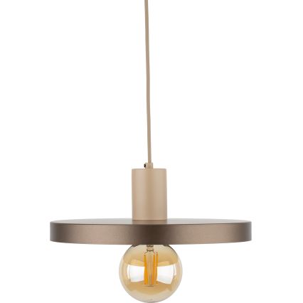 Κρεμαστό φωτιστικό οροφής SILA 1xE27/15W/230V διάμετρος 30 cm καφέ/μπεζ