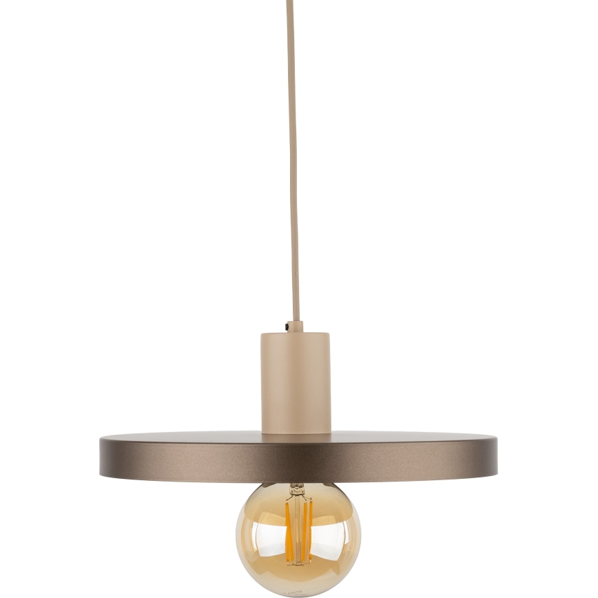Κρεμαστό φωτιστικό οροφής SILA 1xE27/15W/230V διάμετρος 30 cm καφέ/μπεζ